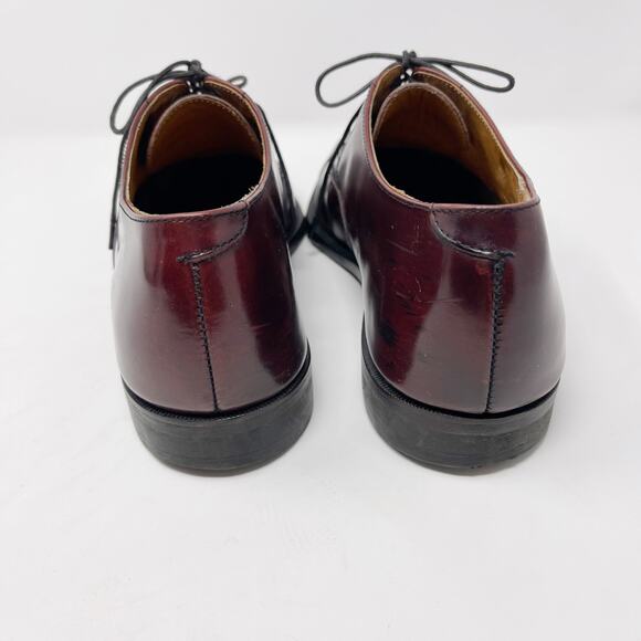 Cole Haan Mens 9.5 Brown Leather Lace Up Oxford Dress Shoes Leather Sole Almond